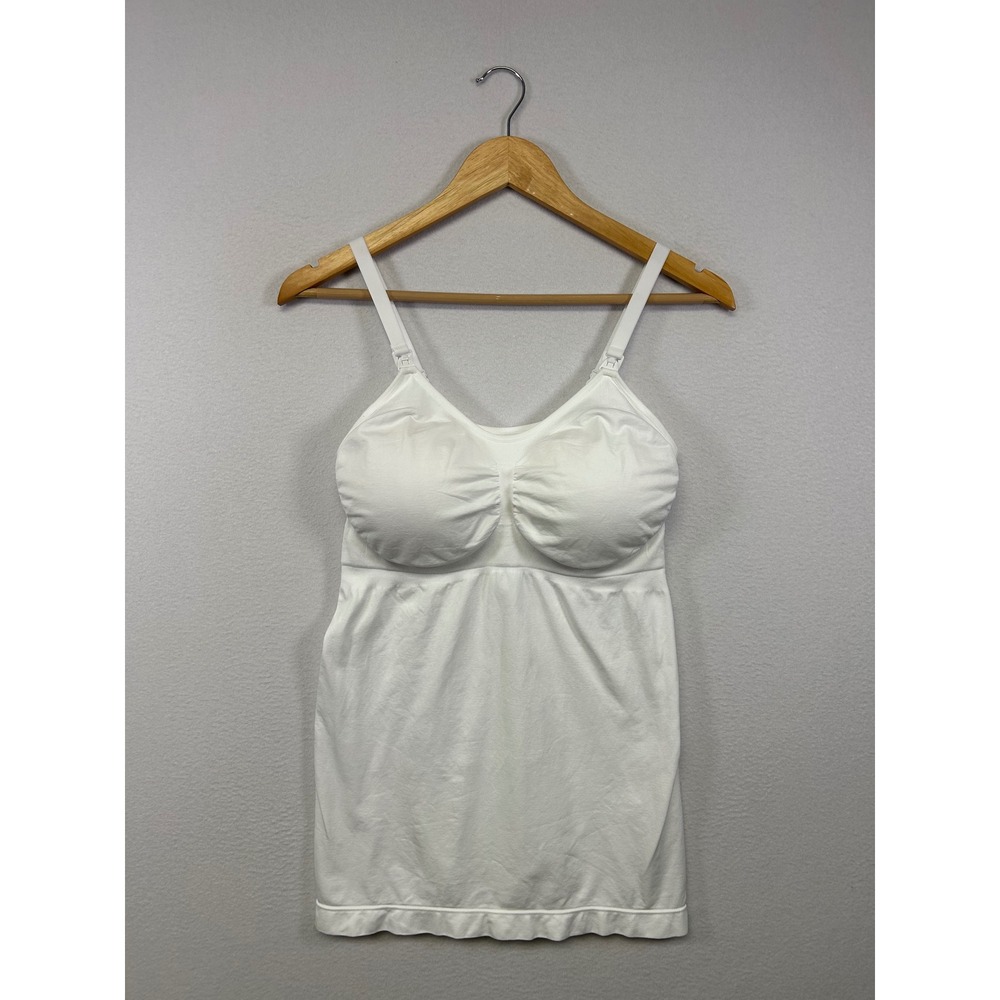 Maternity Hofish Women L White Seamless Nursing Camisole Tank Top Built-in Bra